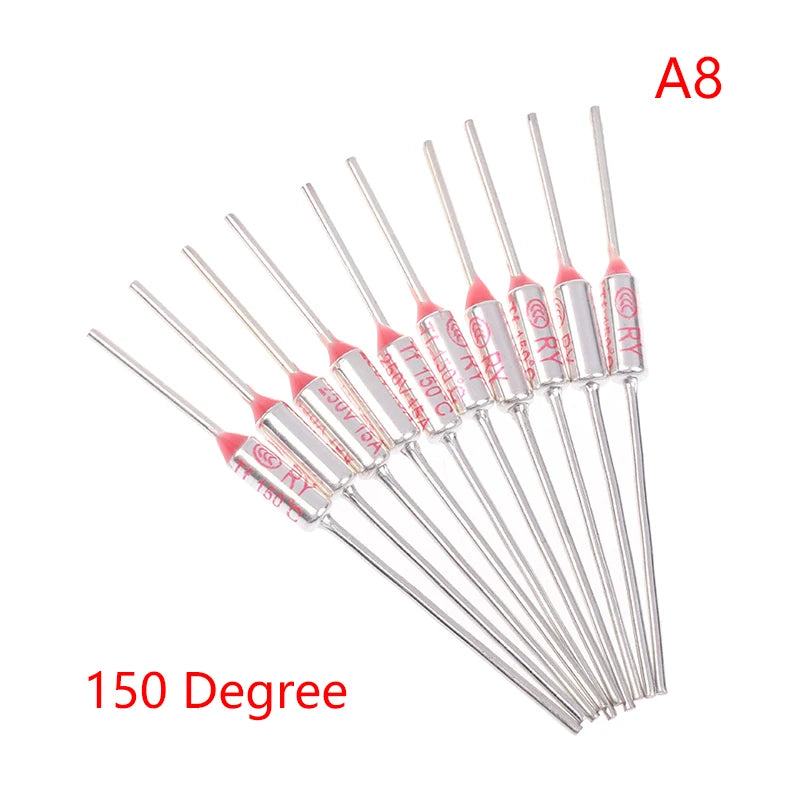 10Pcs TF Thermal Fuse RY 15A 250VTemperature 121C 125C 128C 130C 135C 140C 145C 150C 155C 160C 165C 167C 175C 180C 185C 192C Peaceful Pleasures Health and Wellness 150 Degree