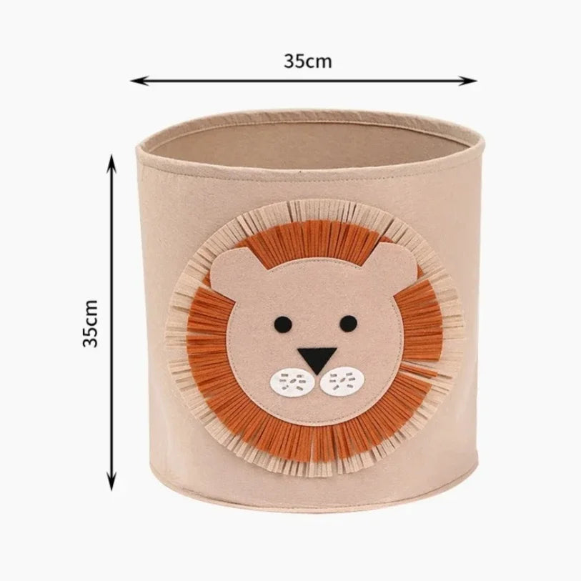 Felt Cartoon Toy Storage Basket – Kids Nursery Hamper Organizer