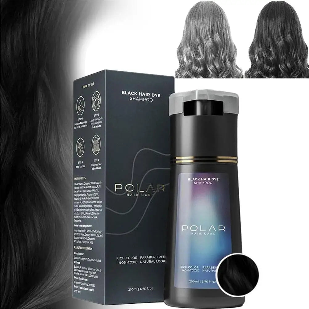 Color-Dyeing Hair Shampoo – Natural Gray Coverage for Men & Women 200ml Peaceful Pleasures Health and Wellness