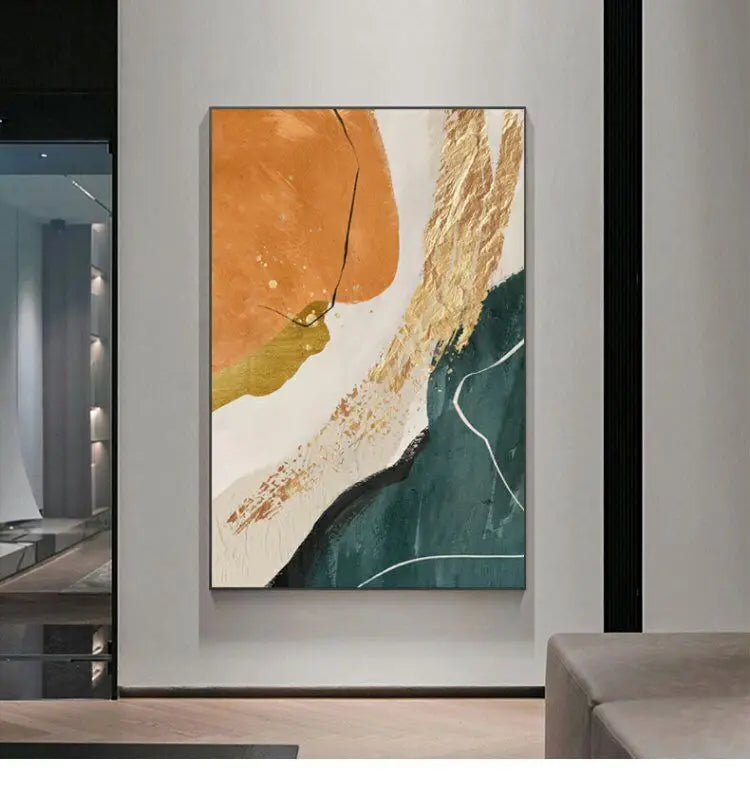 Nordic Wall Art Decor Oil Painting Modern Abstract Image High Quality Home Hanging Poster Handmade Canvas Mural For Parlor Porch Peaceful Pleasures Health and Wellness