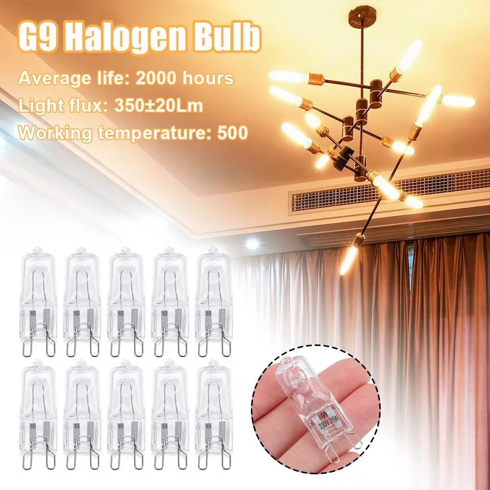 10pcs G9 Halogen Light Bulbs Quality Energy Saving 220V Filament Lamp High Temperature Resistant 25W/40W/60W Warm White Ovens Peaceful Pleasures Health and Wellness