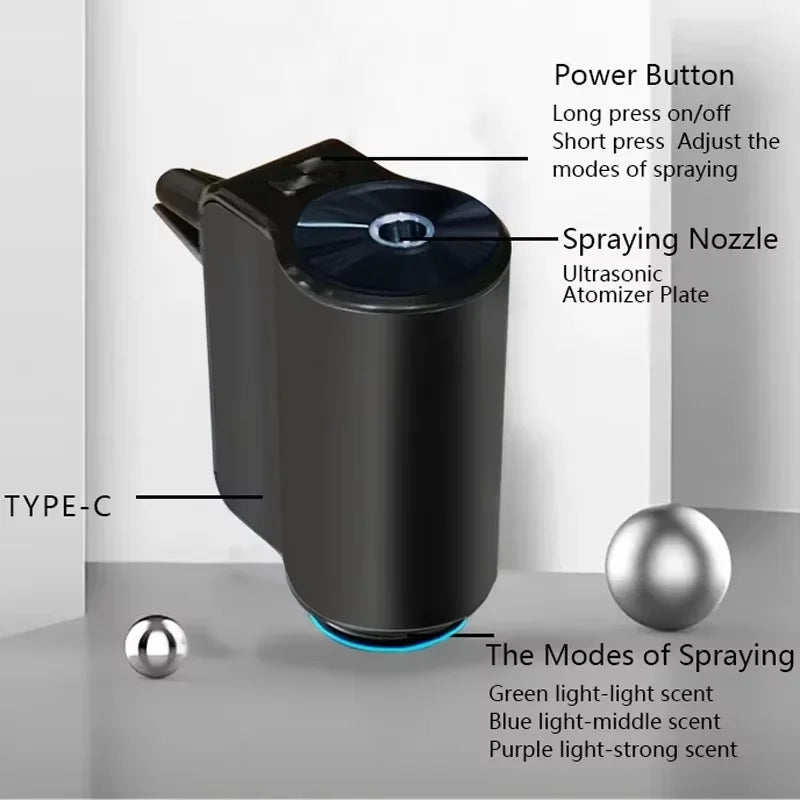 Car Essential Oil Diffuser Electric Waterless Aroma Diffuser Scent Machine For Removing Odors Auto Interior Car Accessories Peaceful Pleasures Health and Wellness