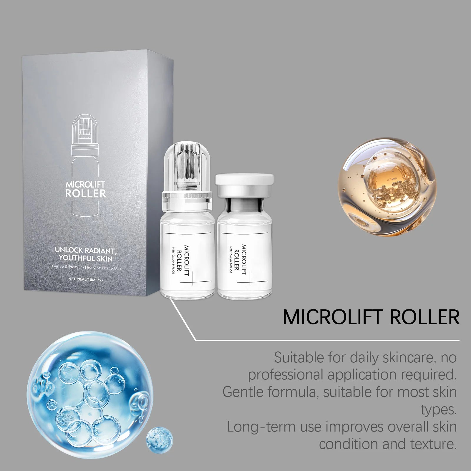 0.25mm Microneedle Hyaluronic Acid Essence Moisturizing Hydrating Brightening Tone Soothing Repairing Facial Skincare Essence Peaceful Pleasures Health and Wellness