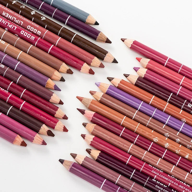 28-Color Waterproof Matte Lip Liner Pencil – Long-Lasting