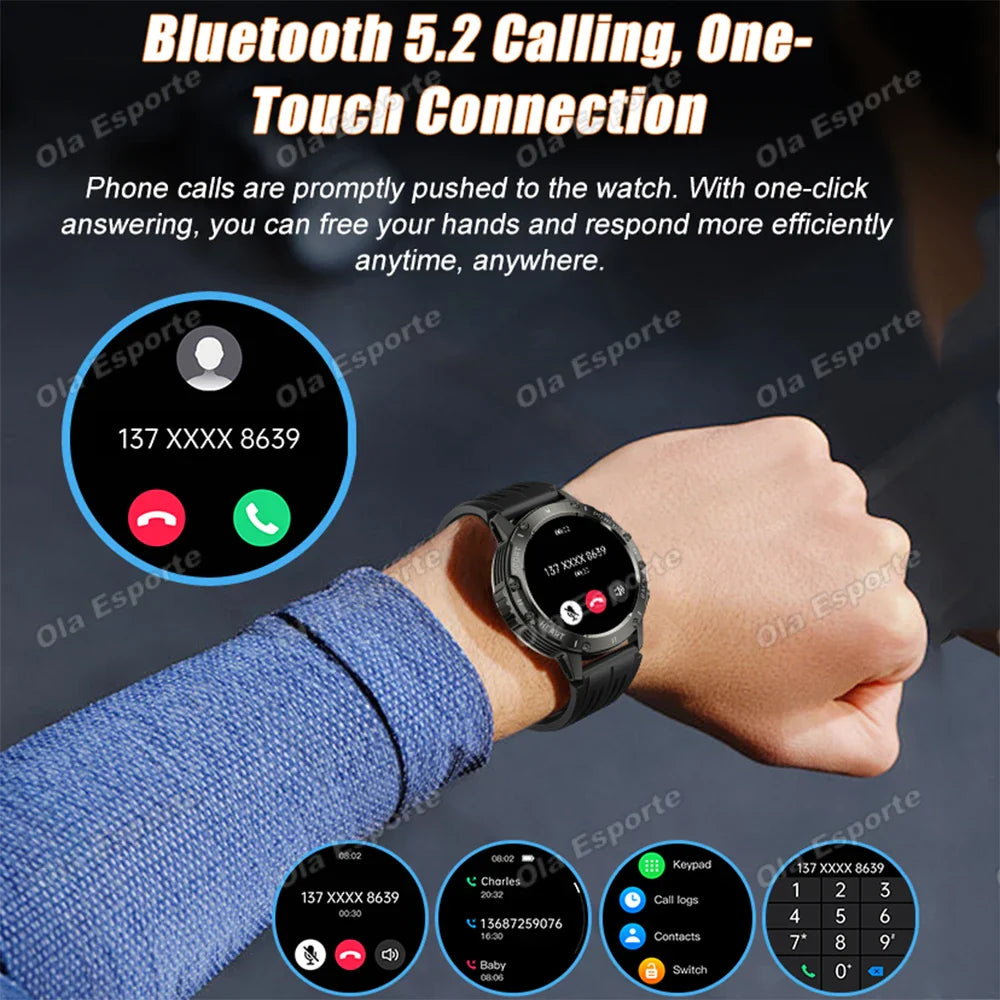 Ola Esporte Military Smartwatch | AMOLED, BT Call, 100+ Sports
