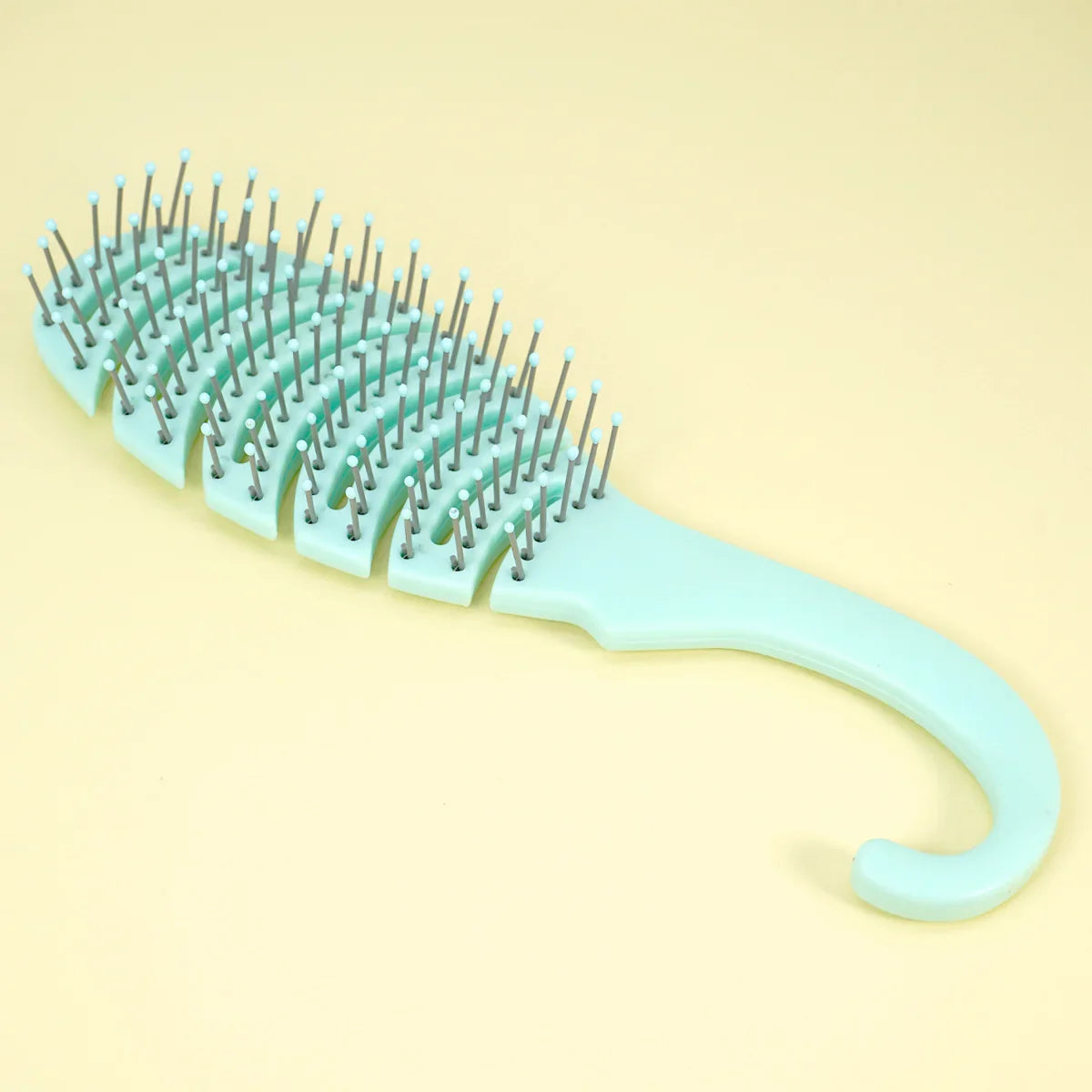 Pastel Vent Hair Brush – Hollow Grid, Hook Handle, Gentle Bristles
