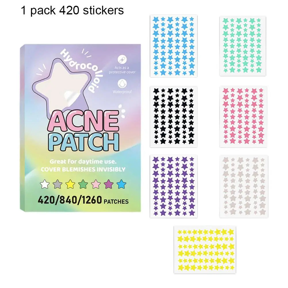 Colorful Star & Heart Acne Patches – 420 to 1260 Pcs