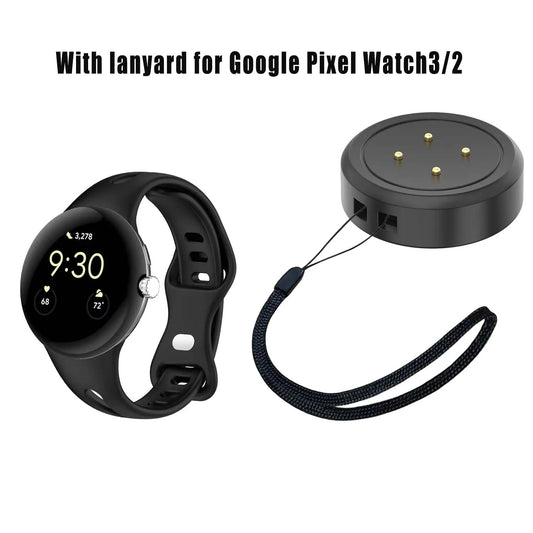 With lanyard for Google Pixel Watch3/2 USB Smart Watch Charger Replacement Charger Google Charging Dock Peaceful Pleasures Health and Wellness