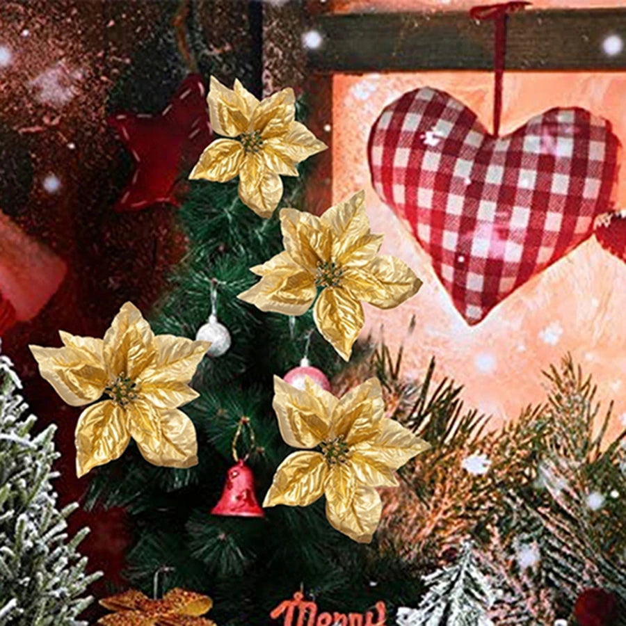Gold Clip Artificial Flowers – Wedding, Christmas & Home Décor