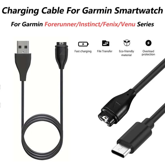 1M USB Charging Cable for Garmin Fenix 7/6/5 & Forerunner Peaceful Pleasures Health and Wellness