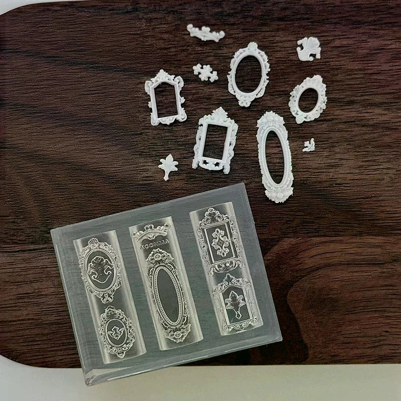 European Retro Photo Frame Shape Silicone Nail Mold Nail Stamping Nails DIY Nail Salon Design Stereoscopic Manicure Art Tool Peaceful Pleasures Health and Wellness