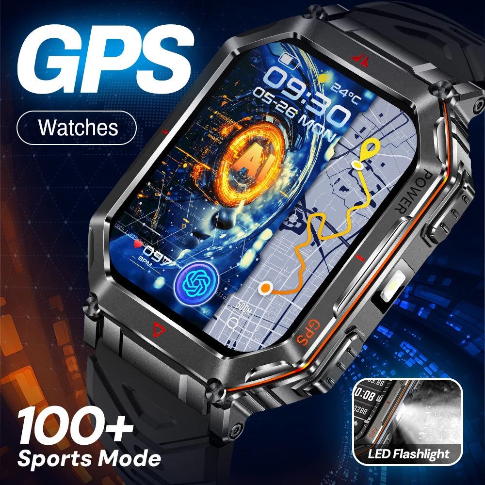 KR92 GPS Smart Watch – HD Screen, 100+ Sports Modes, BT Call
