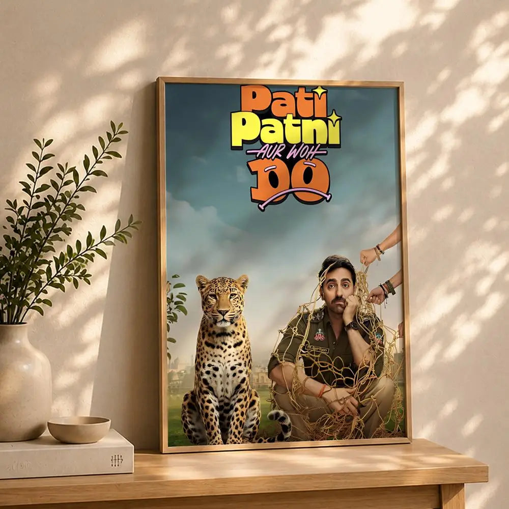 Pati Patni Aur Woh Do Movie Poster – HD Self-Adhesive Wall Art Movie Wall Poster Peaceful Pleasures Health and Wellness White2 50X70cmNoframe