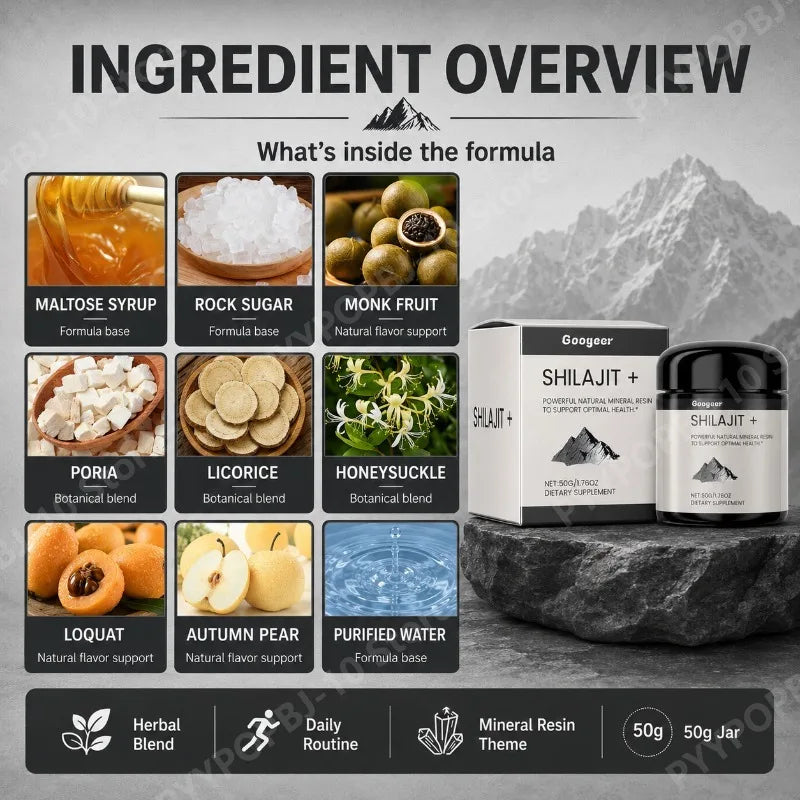 Shilajit+ Natural Mineral Resin Herbal Blend 50g | Daily Wellness