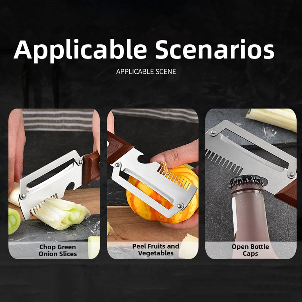 Household Multifunctional Kitchen Knife,Squid Cutting Tool,Bottle Opener,Scallion Sharp Peeling Knife Versatile Kitchen Tool Peaceful Pleasures Health and Wellness