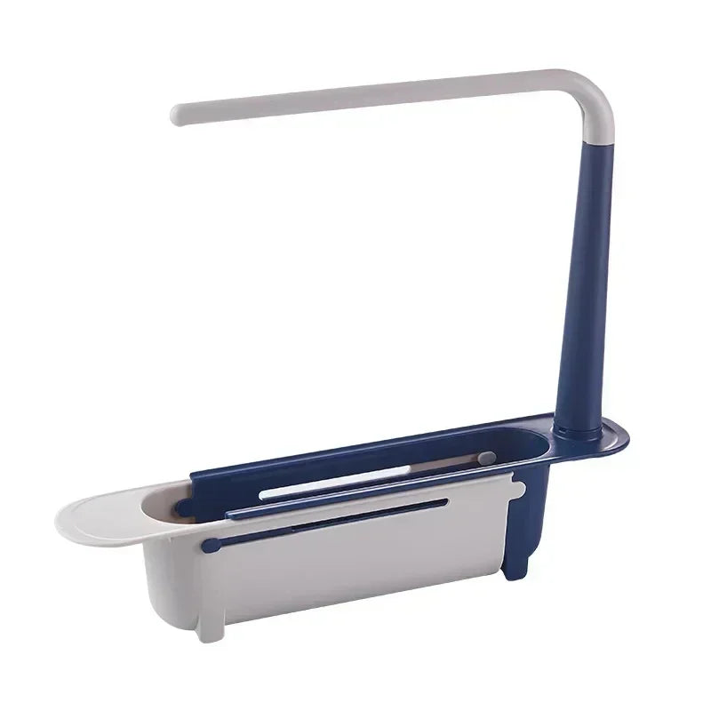 New Sink Drain Rack Storage Basket Kitchen Gadgets Telescopic Sink Shelf Sinks Organizer Soap Sponge Holder Accessories Tool Peaceful Pleasures Health and Wellness Blue