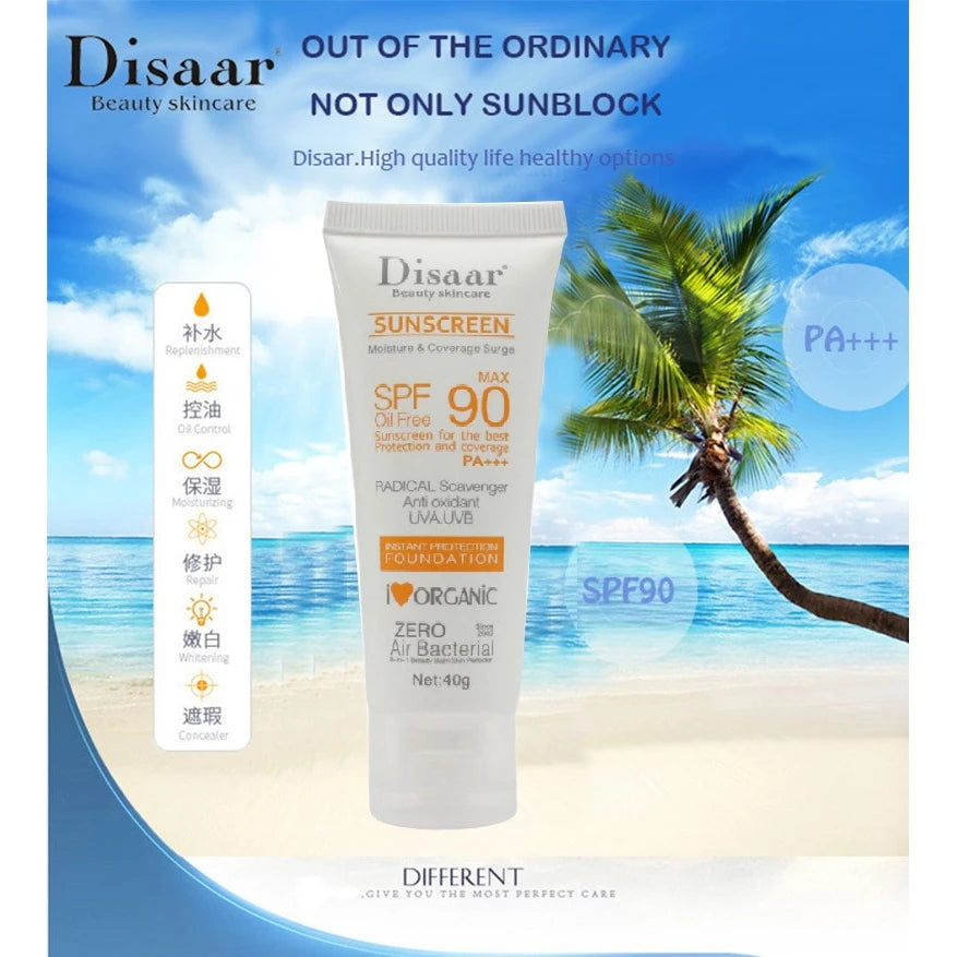 Facial Moisturizing Sunscreen SPF 90 Waterproof All-round UVA UVB Blue Light Resistance for Outdoor Sports Cycling Swimming Peaceful Pleasures Health and Wellness