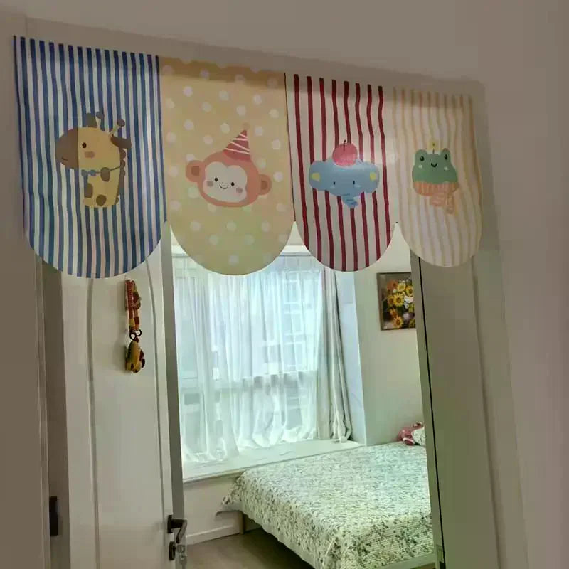 Cartoon Door Curtain – No-Drill Self-Adhesive Privacy Curtain Door Curtain Peaceful Pleasures Health and Wellness