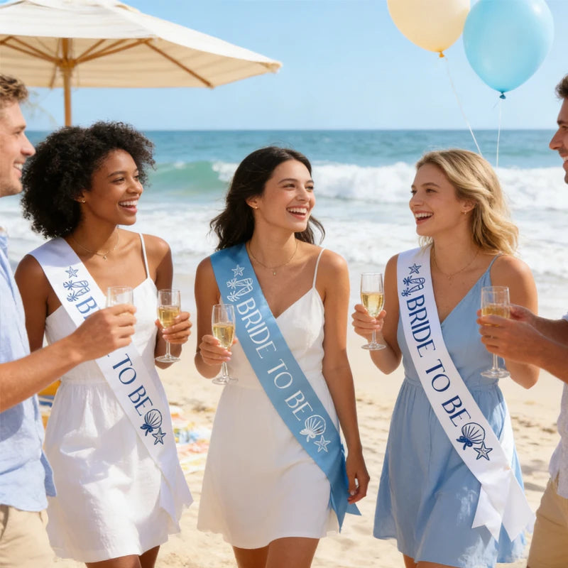 Bride To Be Beach Sash | Seashell Bachelorette Party Gift Bridal Party Sash Peaceful Pleasures Health and Wellness