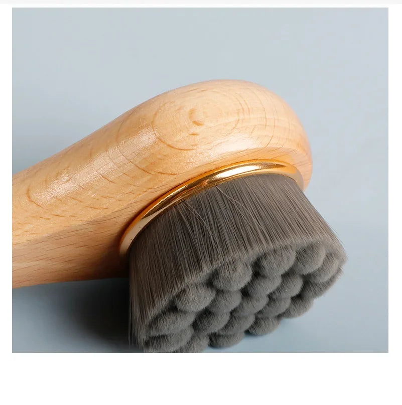 Wooden Beech Handle Manual Face Wash Brush | Eco-Friendly Facial Cleansing Brush Peaceful Pleasures Health and Wellness