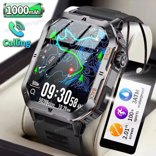 Men Smart Watch Bluetooth Call Sleep Heart Rate Health Monitor Outdoor LED Flashlight Waterproof Sports Watche For Android IOS Peaceful Pleasures Health and Wellness