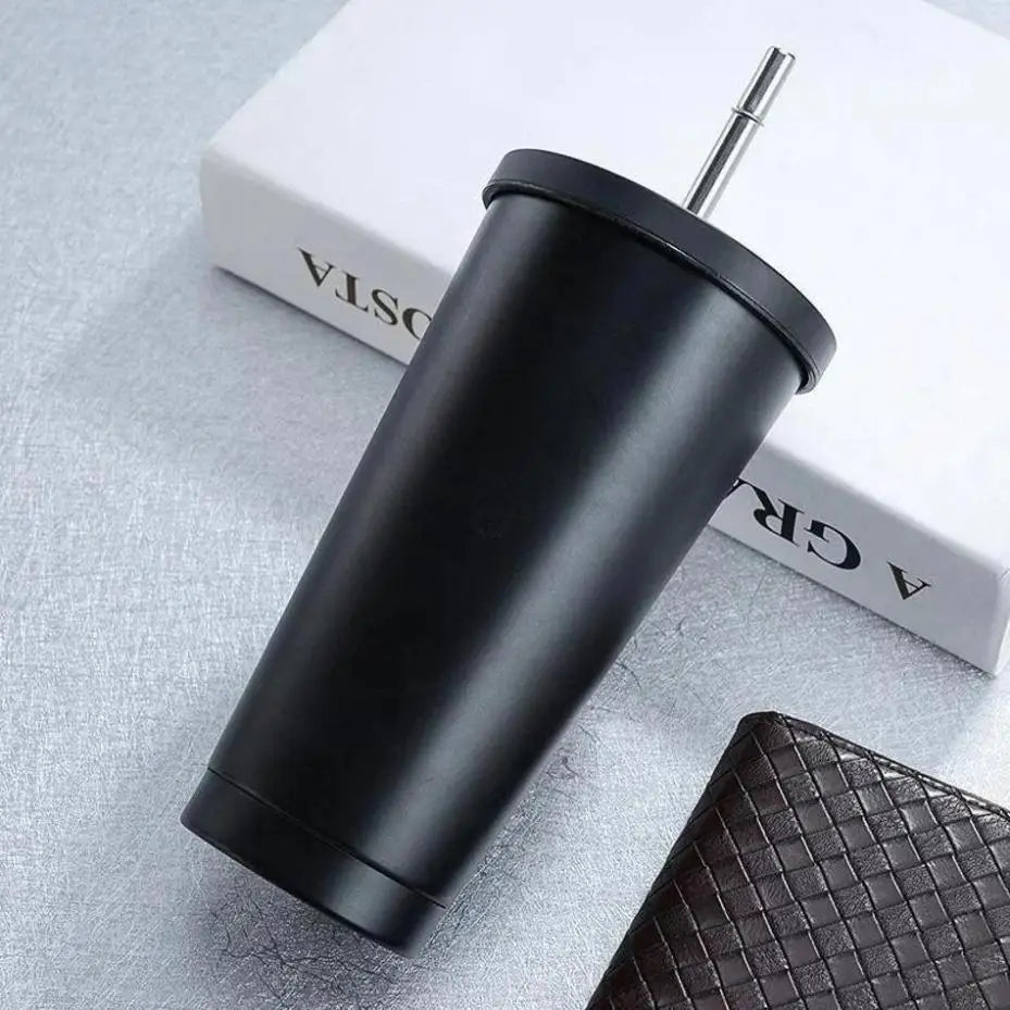 304 Stainless Steel Straw Cup Large Capacity Portable Coffee Mug