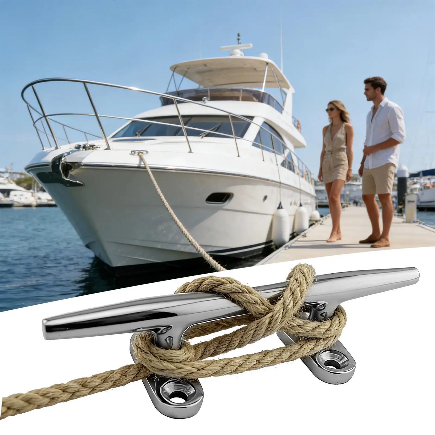 316 Stainless Steel Boat Cleat – Open Base Marine Rope Cleat