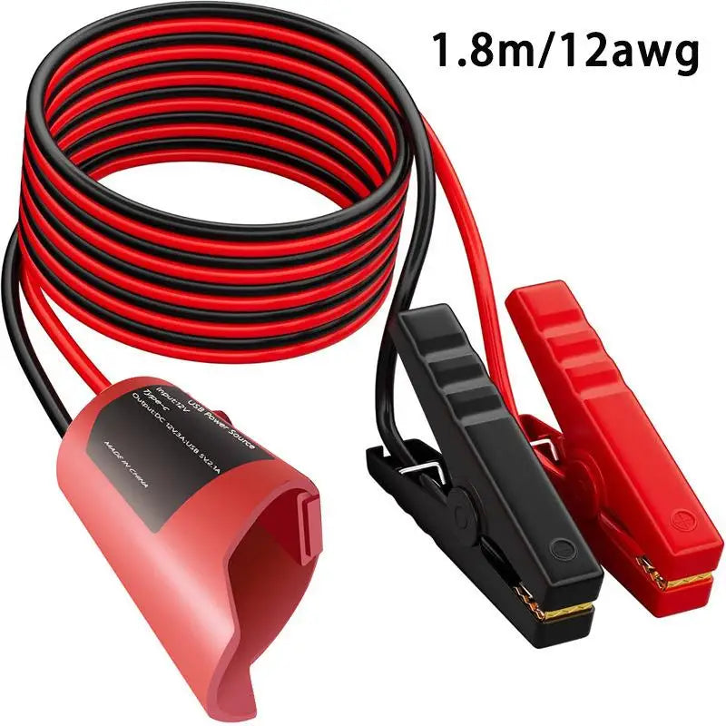 Milwaukee M12 Jump Start Cable 12AWG 1.8m with Alligator Clips