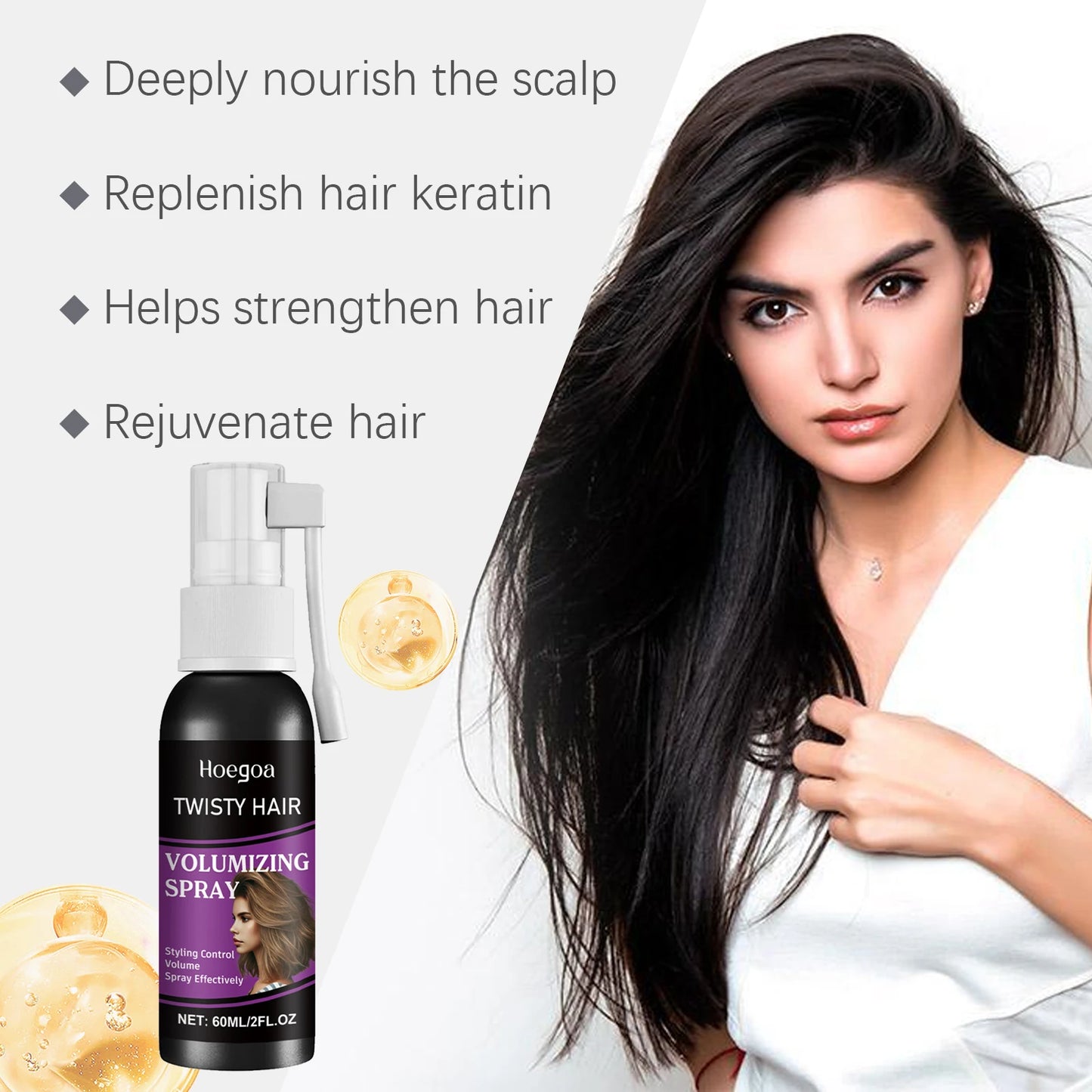 HOEGOA Fluffy Volumizing Hair Spray – Non-Greasy 60ml