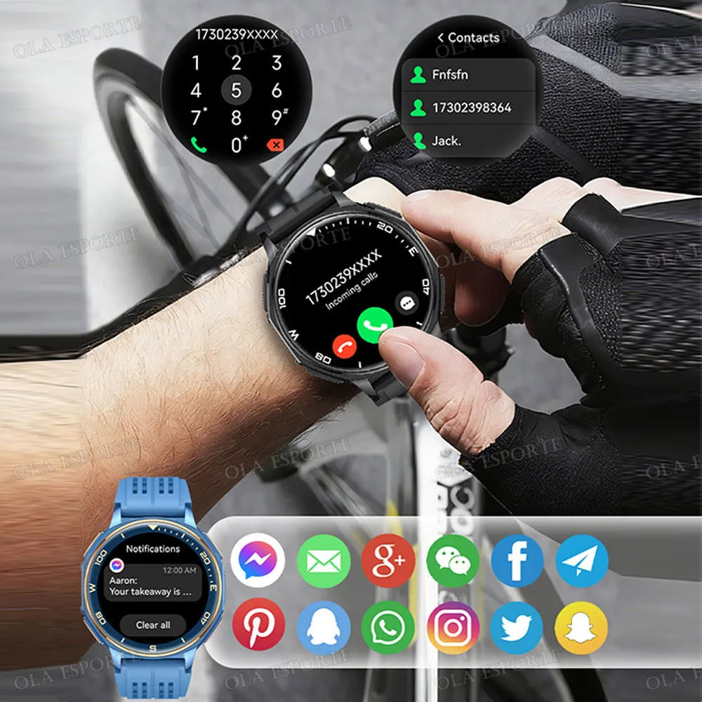 Men Smart Watch 5ATM Waterproof Sports Smartwatch Offline Maps GPS Posiontion Health Monitor Outdoor Flashlight Calls Watch Hw12 Peaceful Pleasures Health and Wellness