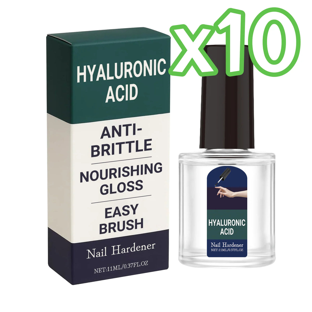 Plant-Based Nail Hardener Repair Nails Gloss Help Enhance Growth Nails Strengthener Protect Hand Foot Thin Nail Treatment Drops Peaceful Pleasures Health and Wellness 11ml Boxed x 10pcs