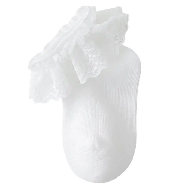 Baby Lace Trim Cotton Socks | Unisex 6-Pack, Ages 3–6