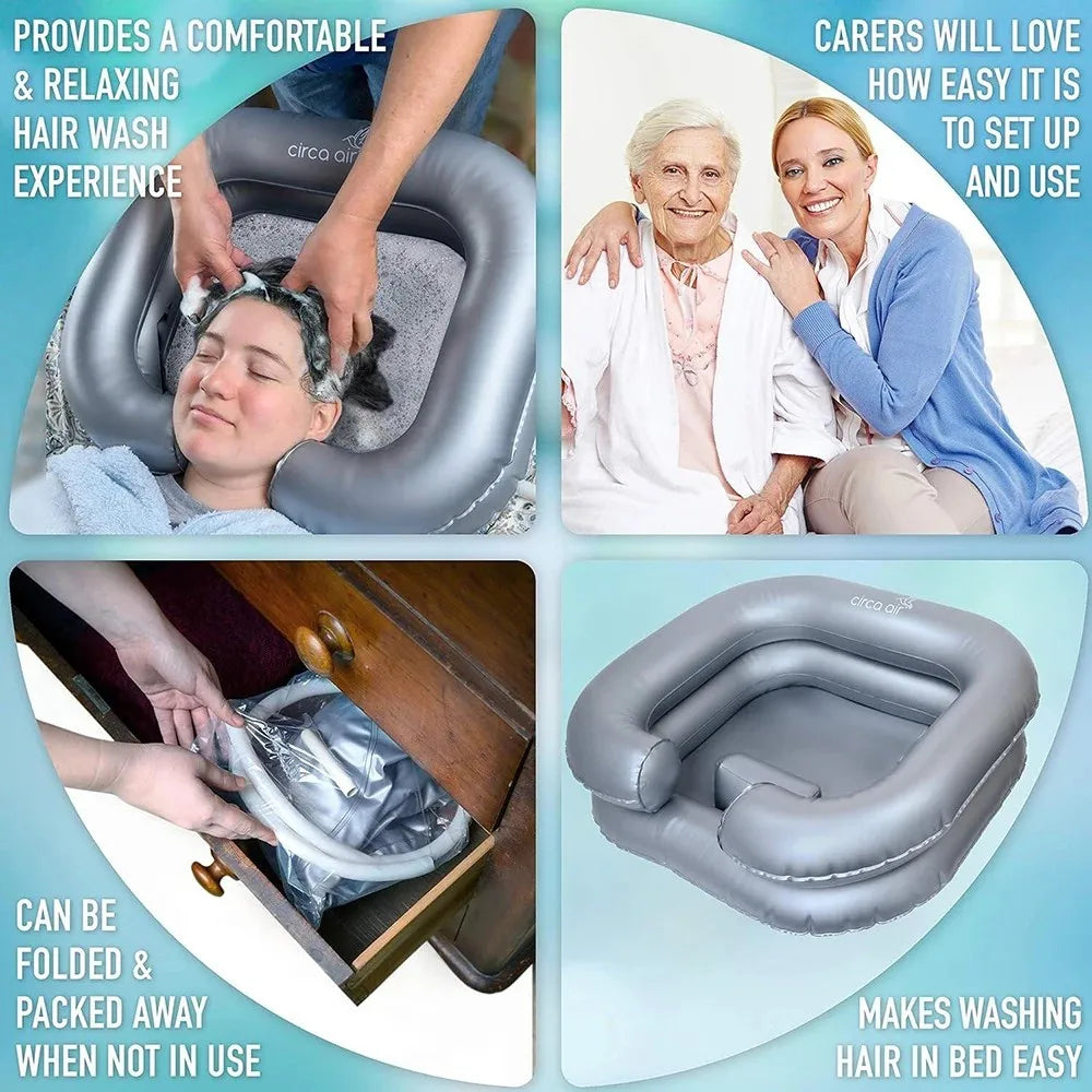 Inflatable Shampoo Basin - Portable Shampoo Bowl, Hair Wash Tub for Dreadlocks and at Home Sink Washing Peaceful Pleasures Health and Wellness