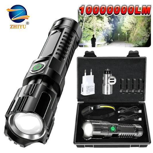 Rechargeable Zoomable LED Flashlight – Waterproof Tactical Torch LED Flashlight Torch Oasis Select