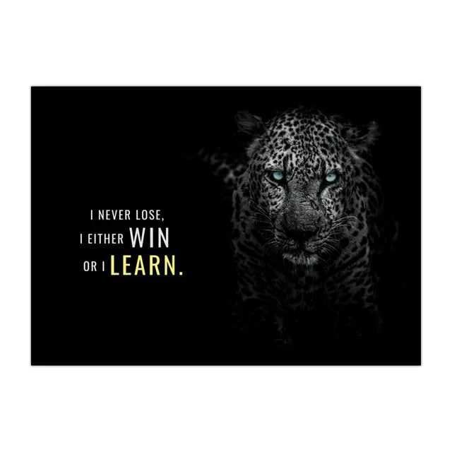 Nordic Lion Tiger Motivational Canvas Wall Art Poster Print Canvas Wall Art Peaceful Pleasures Health and Wellness 10 50x70cm Unframed