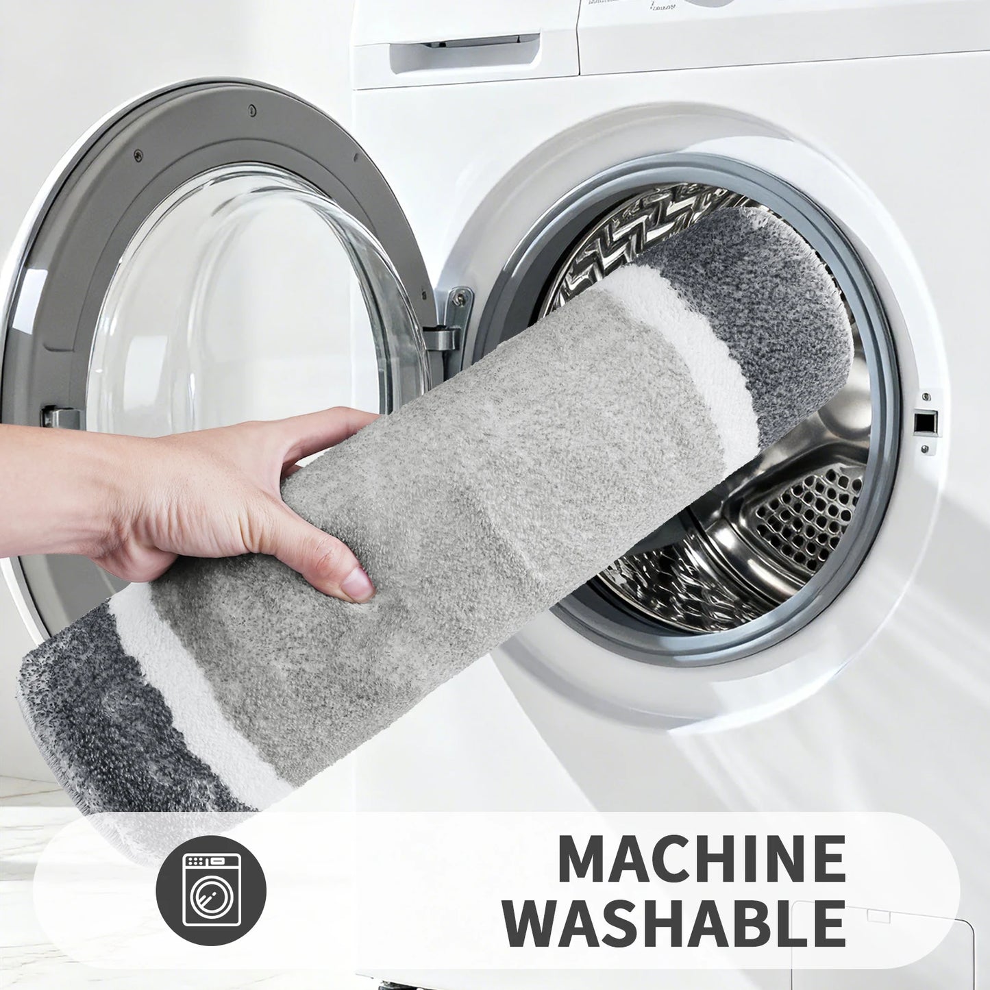 Plush Bathroom Rugs Soft Super Absorbent Microfiber Bath Non-slip Mats Machine Washable Shaggy Carpeta Shower Foot Floor Mat Peaceful Pleasures Health and Wellness