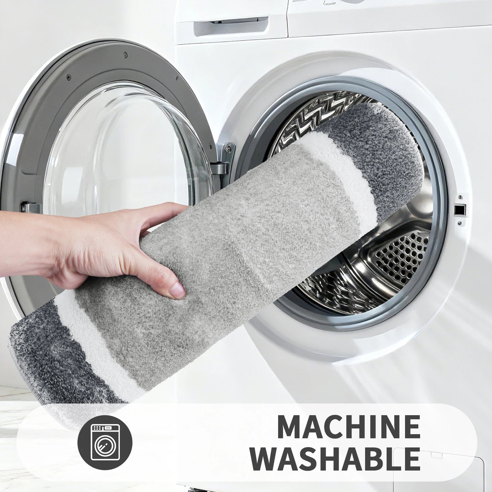 Plush Bathroom Rugs Soft Super Absorbent Microfiber Bath Non-slip Mats Machine Washable Shaggy Carpeta Shower Foot Floor Mat Peaceful Pleasures Health and Wellness
