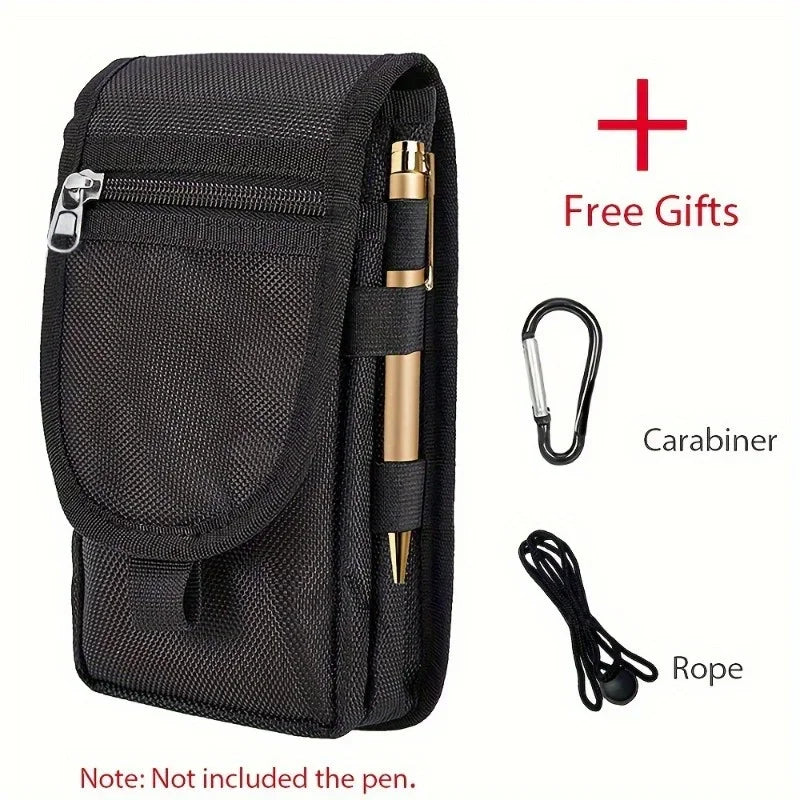 Men's Oxford Fabric Belt Phone Pouch | Fits Up to 6.3" Phones