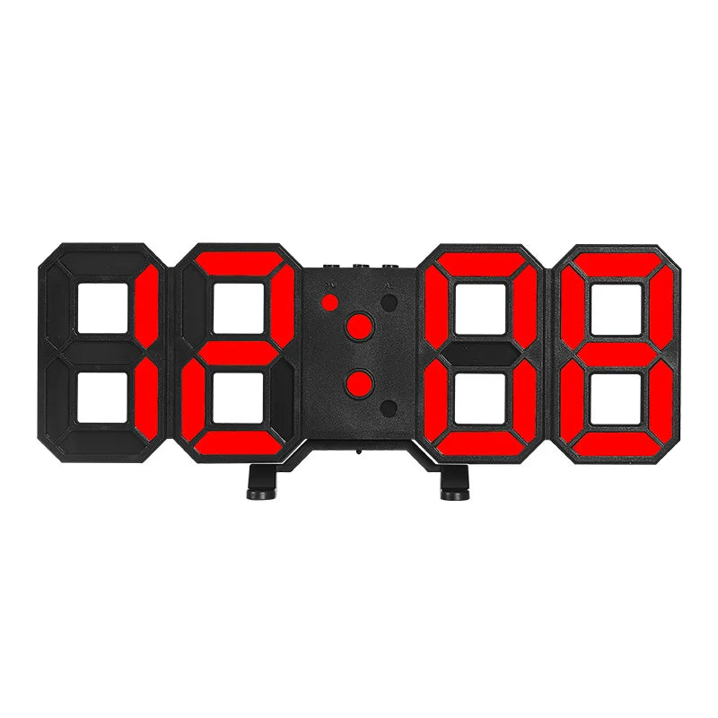 Modern LED Digital Wall Clock Triple Alarm Temperature Display