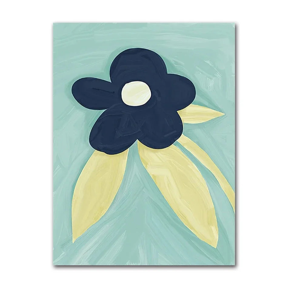 Boho Daisy Sunflower Fruits Canvas Wall Art – Kids Room Decor