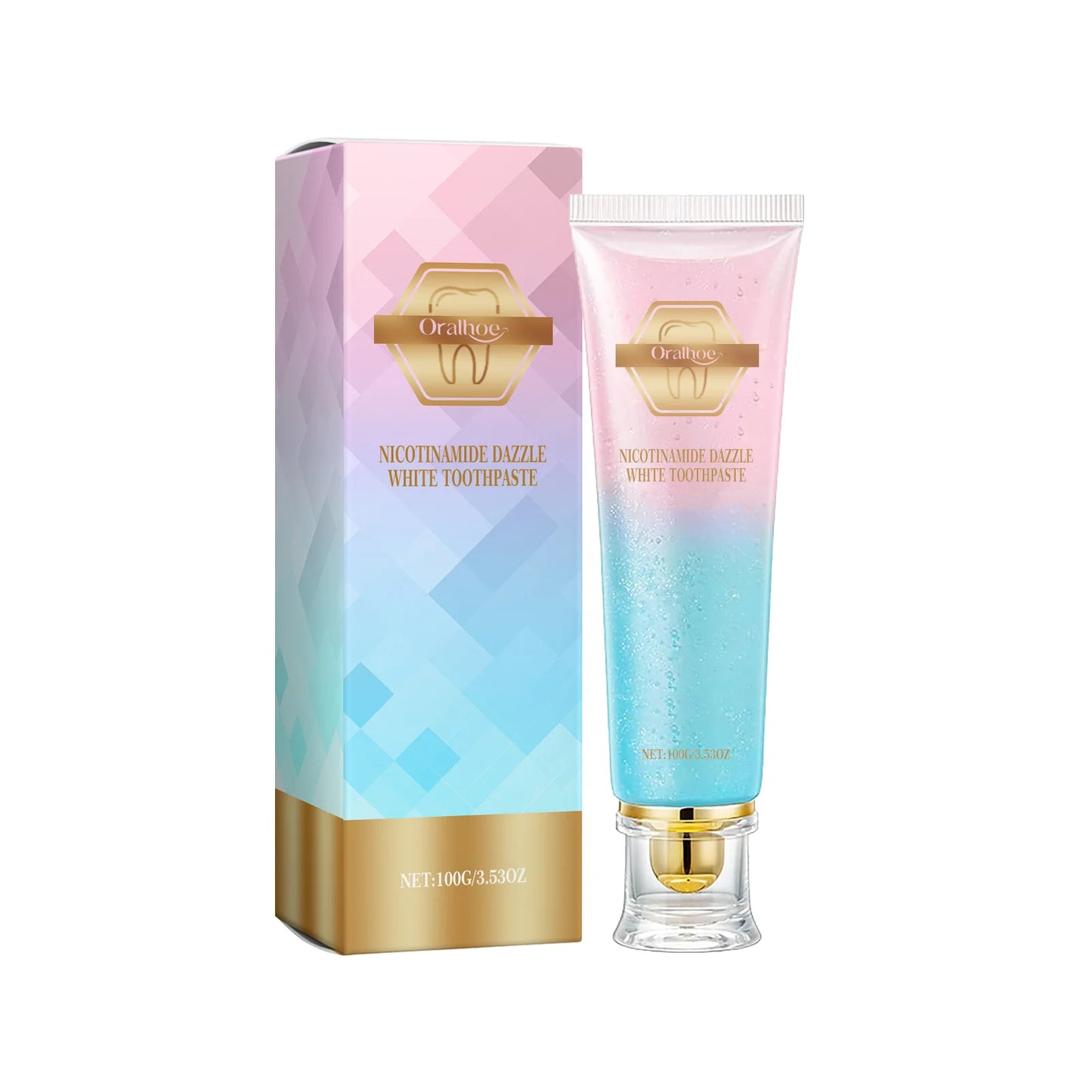 Niacinamide Bleaching Toothpaste Reduce Plaque Stains Improve Bad Breath Remove Yellow Stains Dental Cleansing Oral Hygiene Care Peaceful Pleasures Health and Wellness 100g boxed