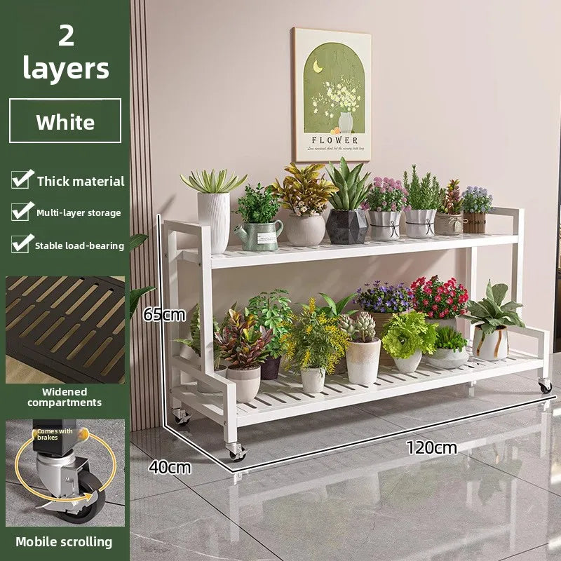 Wrought Iron Multi-Layer Plant Stand | Floor Flower Rack