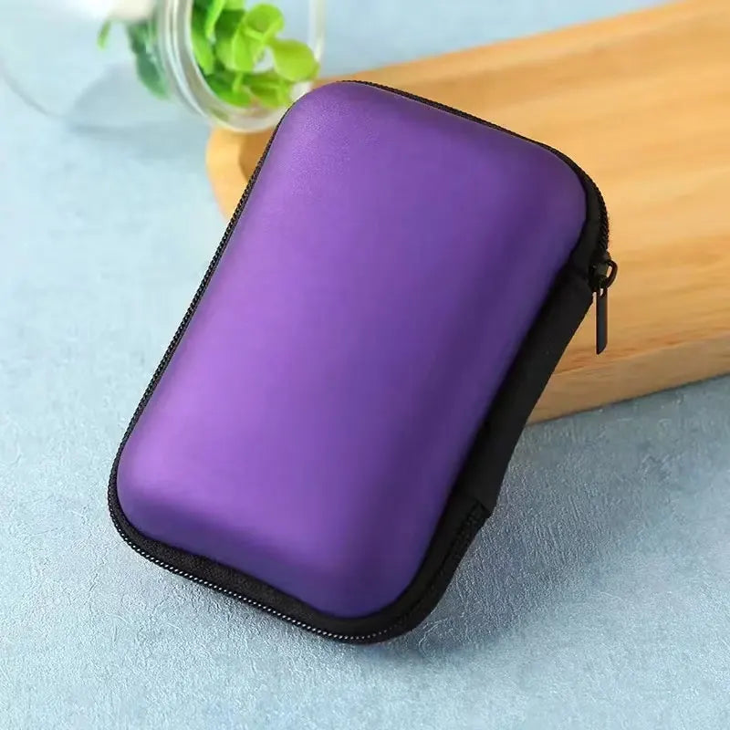 Portable PU Zipper Travel Cable & Electronics Organizer Bag