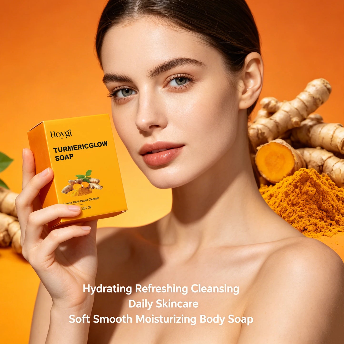 Turmeric Glow Soap 100g Fade Acne Marks Improve Dull Skin Soothing Natural Plant Cleansing Bar Refreshing Face & Body Cleanser Peaceful Pleasures Health and Wellness