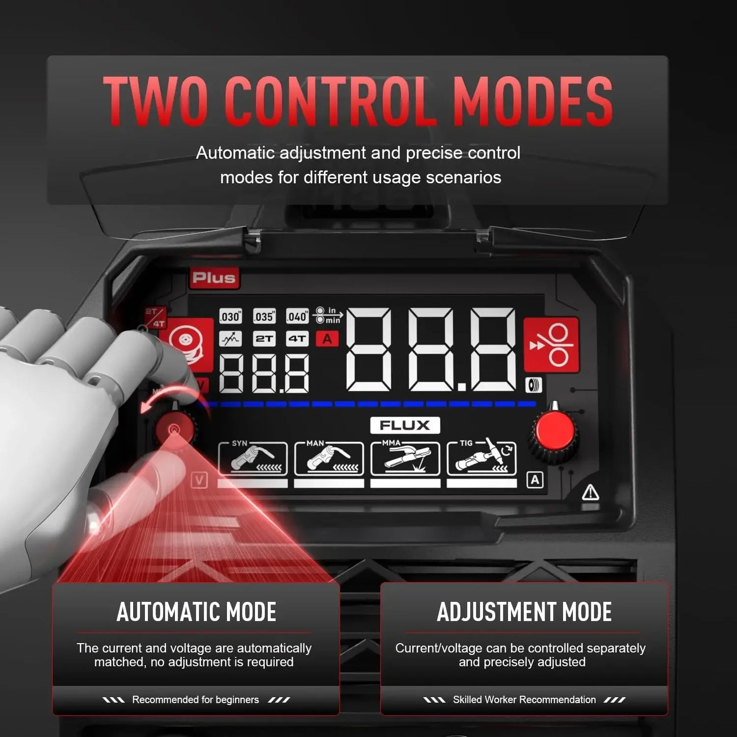 135A 3-in-1 MIG Welder, 110V/220V Dual Voltage with LED Display, Full Kit Includes Helmet & Gloves Peaceful Pleasures Health and Wellness