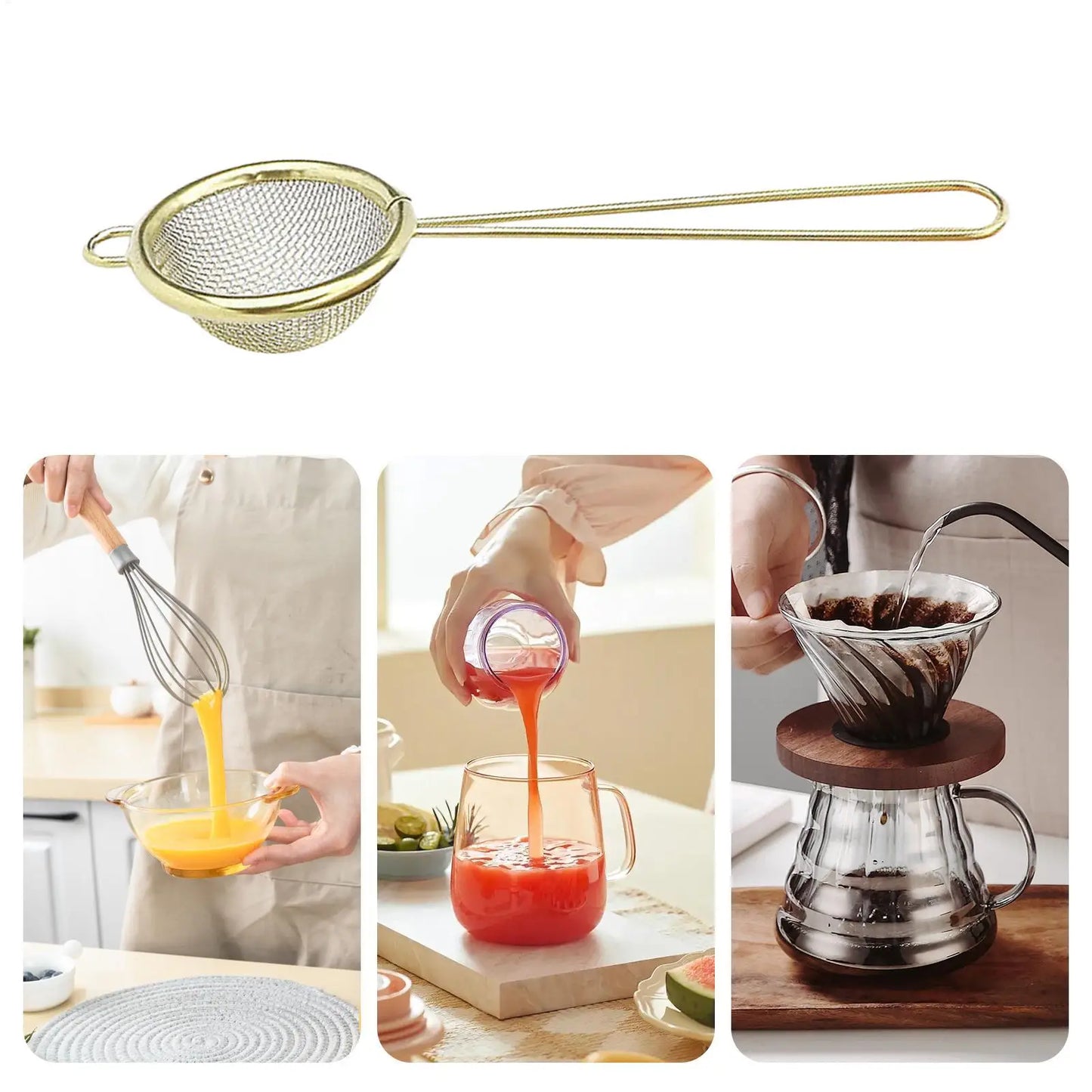 Fine Mesh Strainer – Stainless Steel Matcha Sifter & Tea Strainer