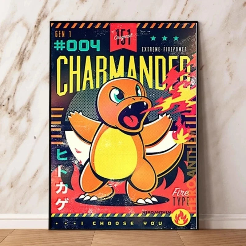 Pokemon Japenese anime Pikachu Poster Hd Canvas Prints Home Decoration Paintings for Living Room Poster Canvas Wall Decorative Peaceful Pleasures Health and Wellness 3-1PC 30x40cm