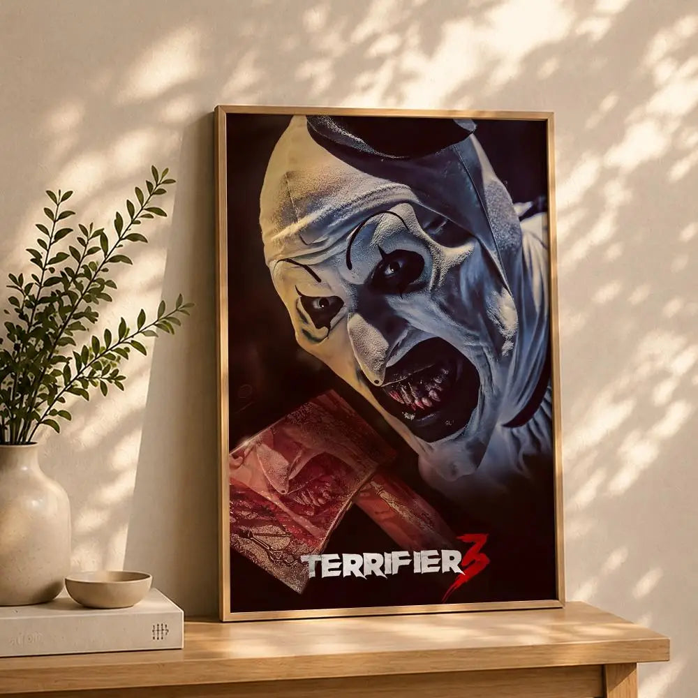 Terrifier Movie Poster HD Self-Adhesive Waterproof Wall Art Movie Wall Poster Peaceful Pleasures Health and Wellness