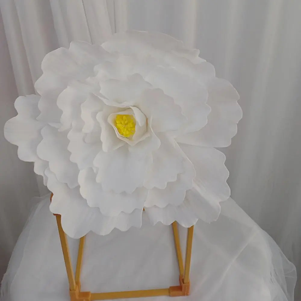 New 50CM PE Foam Rose Flower Photo Props Giant Peony False Flower Wedding Decoration Stage Party Supply Background Wall Peaceful Pleasures Health and Wellness white