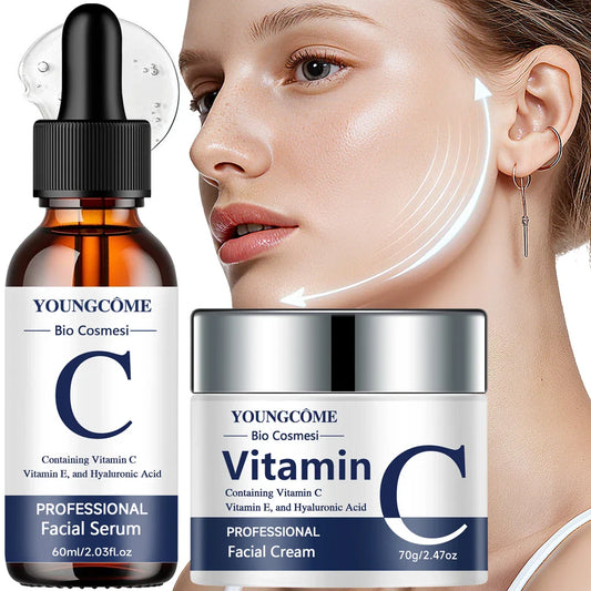 Vitamin C E & Hyaluronic Acid Face Cream & Serum Set Face Serum & Cream Set Oasis Select